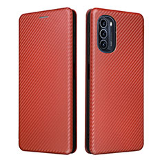 Coque Portefeuille Livre Cuir Etui Clapet L02Z pour Motorola Moto G52j 5G Marron