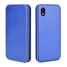 Coque Portefeuille Livre Cuir Etui Clapet L02Z pour Samsung Galaxy A01 Core Bleu