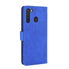 Coque Portefeuille Livre Cuir Etui Clapet L02Z pour Samsung Galaxy A21 Bleu