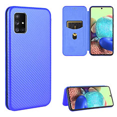 Coque Portefeuille Livre Cuir Etui Clapet L02Z pour Samsung Galaxy A51 5G Bleu