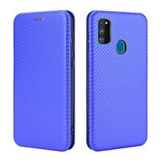 Coque Portefeuille Livre Cuir Etui Clapet L02Z pour Samsung Galaxy M30s Bleu