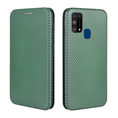 Coque Portefeuille Livre Cuir Etui Clapet L02Z pour Samsung Galaxy M31 Prime Edition Vert
