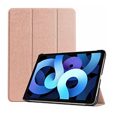 Coque Portefeuille Livre Cuir Etui Clapet L03 pour Apple iPad Air 10.9 (2020) Or Rose