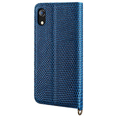 Coque Portefeuille Livre Cuir Etui Clapet L03 pour Apple iPhone XR Bleu