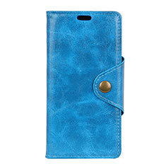 Coque Portefeuille Livre Cuir Etui Clapet L03 pour Doogee X70 Bleu