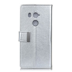 Coque Portefeuille Livre Cuir Etui Clapet L03 pour HTC U11 Eyes Argent