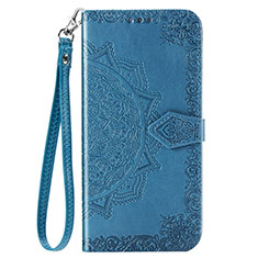 Coque Portefeuille Livre Cuir Etui Clapet L03 pour Huawei Enjoy 10 Bleu