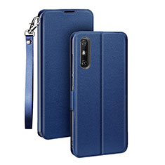 Coque Portefeuille Livre Cuir Etui Clapet L03 pour Huawei Enjoy 10e Bleu