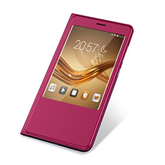 Coque Portefeuille Livre Cuir Etui Clapet L03 pour Huawei Honor Note 8 Rose Rouge