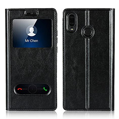 Coque Portefeuille Livre Cuir Etui Clapet L03 pour Huawei Nova 3e Noir