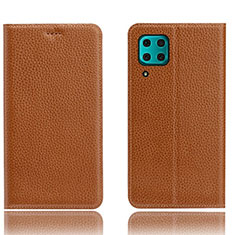 Coque Portefeuille Livre Cuir Etui Clapet L03 pour Huawei Nova 6 SE Orange