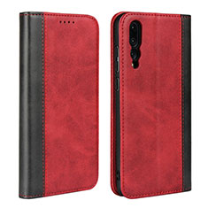 Coque Portefeuille Livre Cuir Etui Clapet L03 pour Huawei P20 Pro Rouge