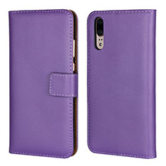 Coque Portefeuille Livre Cuir Etui Clapet L03 pour Huawei P20 Violet