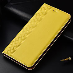 Coque Portefeuille Livre Cuir Etui Clapet L03 pour LG G8 ThinQ Jaune