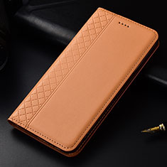 Coque Portefeuille Livre Cuir Etui Clapet L03 pour LG G8 ThinQ Orange