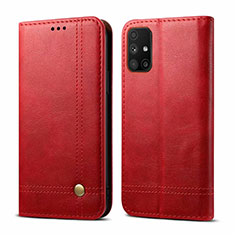 Coque Portefeuille Livre Cuir Etui Clapet L03 pour Samsung Galaxy M51 Rouge