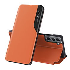 Coque Portefeuille Livre Cuir Etui Clapet L03 pour Samsung Galaxy S21 FE 5G Orange