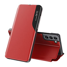Coque Portefeuille Livre Cuir Etui Clapet L03 pour Samsung Galaxy S21 FE 5G Rouge