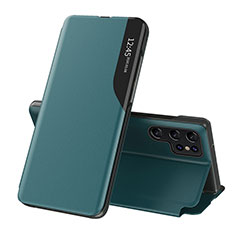 Coque Portefeuille Livre Cuir Etui Clapet L03 pour Samsung Galaxy S21 Ultra 5G Vert