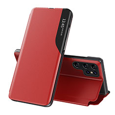 Coque Portefeuille Livre Cuir Etui Clapet L03 pour Samsung Galaxy S22 Ultra 5G Rouge