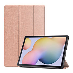 Coque Portefeuille Livre Cuir Etui Clapet L03 pour Samsung Galaxy Tab S7 11 Wi-Fi SM-T870 Or Rose