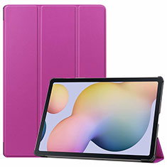Coque Portefeuille Livre Cuir Etui Clapet L03 pour Samsung Galaxy Tab S7 Plus 12.4 Wi-Fi SM-T970 Violet
