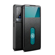 Coque Portefeuille Livre Cuir Etui Clapet L03 pour Vivo X60 Pro 5G Noir