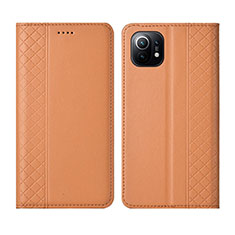 Coque Portefeuille Livre Cuir Etui Clapet L03 pour Xiaomi Mi 11 Lite 4G Orange