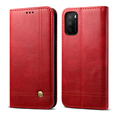 Coque Portefeuille Livre Cuir Etui Clapet L03 pour Xiaomi Poco M3 Rouge
