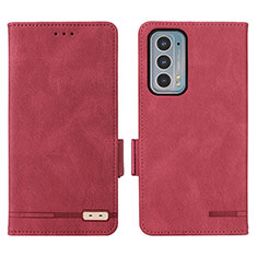 Coque Portefeuille Livre Cuir Etui Clapet L03Z pour Motorola Moto Edge Lite 5G Rouge