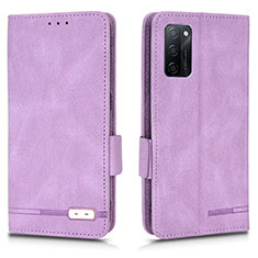 Coque Portefeuille Livre Cuir Etui Clapet L03Z pour Oppo A55S 5G Violet