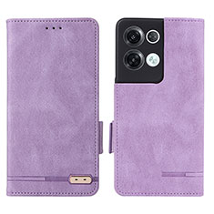 Coque Portefeuille Livre Cuir Etui Clapet L03Z pour Oppo Reno8 Pro 5G Violet