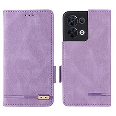 Coque Portefeuille Livre Cuir Etui Clapet L03Z pour Oppo Reno9 Pro 5G Violet