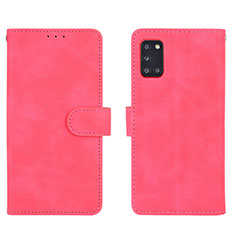 Coque Portefeuille Livre Cuir Etui Clapet L03Z pour Samsung Galaxy A31 Rose Rouge