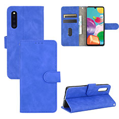 Coque Portefeuille Livre Cuir Etui Clapet L03Z pour Samsung Galaxy A41 SC-41A Bleu