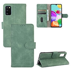 Coque Portefeuille Livre Cuir Etui Clapet L03Z pour Samsung Galaxy A41 Vert