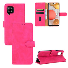 Coque Portefeuille Livre Cuir Etui Clapet L03Z pour Samsung Galaxy A42 5G Rose Rouge