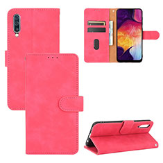 Coque Portefeuille Livre Cuir Etui Clapet L03Z pour Samsung Galaxy A50S Rose Rouge