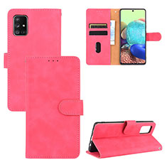 Coque Portefeuille Livre Cuir Etui Clapet L03Z pour Samsung Galaxy A51 4G Rose Rouge