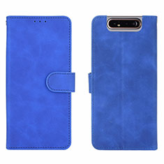 Coque Portefeuille Livre Cuir Etui Clapet L03Z pour Samsung Galaxy A80 Bleu