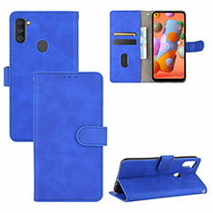 Coque Portefeuille Livre Cuir Etui Clapet L03Z pour Samsung Galaxy M11 Bleu