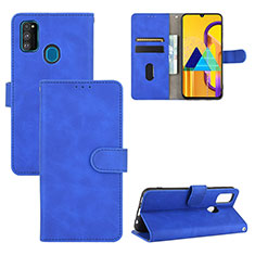 Coque Portefeuille Livre Cuir Etui Clapet L03Z pour Samsung Galaxy M21 Bleu
