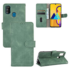 Coque Portefeuille Livre Cuir Etui Clapet L03Z pour Samsung Galaxy M21 Vert