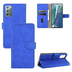 Coque Portefeuille Livre Cuir Etui Clapet L03Z pour Samsung Galaxy Note 20 5G Bleu
