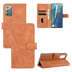Coque Portefeuille Livre Cuir Etui Clapet L03Z pour Samsung Galaxy Note 20 5G Marron