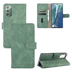 Coque Portefeuille Livre Cuir Etui Clapet L03Z pour Samsung Galaxy Note 20 5G Vert