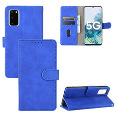 Coque Portefeuille Livre Cuir Etui Clapet L03Z pour Samsung Galaxy S20 FE (2022) 5G Bleu