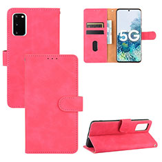 Coque Portefeuille Livre Cuir Etui Clapet L03Z pour Samsung Galaxy S20 Lite 5G Rose Rouge