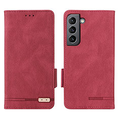 Coque Portefeuille Livre Cuir Etui Clapet L03Z pour Samsung Galaxy S21 5G Rouge