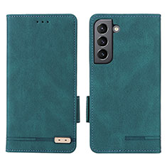 Coque Portefeuille Livre Cuir Etui Clapet L03Z pour Samsung Galaxy S21 5G Vert